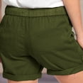 thumbnail image 2 of Plebaso Summer Womens Shorts Casual Drawstring Roll up Shorts Loose Solid Color Beach Shorts with Pockets, 2 of 5