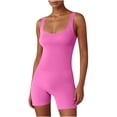 thumbnail image 1 of Yuyuzo Women Workout Jumpsuits Ribbed Square Neck 1 Piece Seamless Tank Top Sleeveless Rompers, 1 of 5