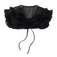 thumbnail image 1 of Fashion Chiffon False Collar Shawl Ruffle Dress Decor Accessories Black, 1 of 8
