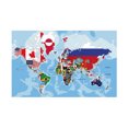 thumbnail image 1 of WCIC 59*39inch World Map Nation Flags Large Poster Prints Wall Backdrop Props Home Decoration, 1 of 6