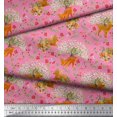 thumbnail image 3 of Soimoi Modal Satin Fabric Tree,Floral & Deer Animal Printed Fabric 1 Yard 42 Inch Wide, 3 of 3