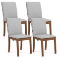 thumbnail image 1 of Costway Upholstered Dining Chairs Set of 4 with Nailhead Trim Rubber Wood Legs Padded Seat, 1 of 9