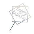 thumbnail image 2 of pitrice Square Happy Birthday Cake Topper Acrylic Insert Cake Card DIY Glitter Cupcake Smash Candle Stick, 2 of 8