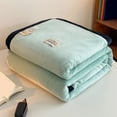 thumbnail image 4 of Matoen12 Solid Color Flannel Blankets for All Season, Polyester Soft Throw Blanket Lightweight Air Conditioning Quilt for Nap Sleep, Modern Style Home Decor Ideal for Gift, 40"x55", 1PC, Light Green, 4 of 8