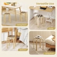 thumbnail image 2 of Gymax Set of 4 18'' Stacking Stool Round Dining Chair Backless Wood Home Decor Yellow, 2 of 6