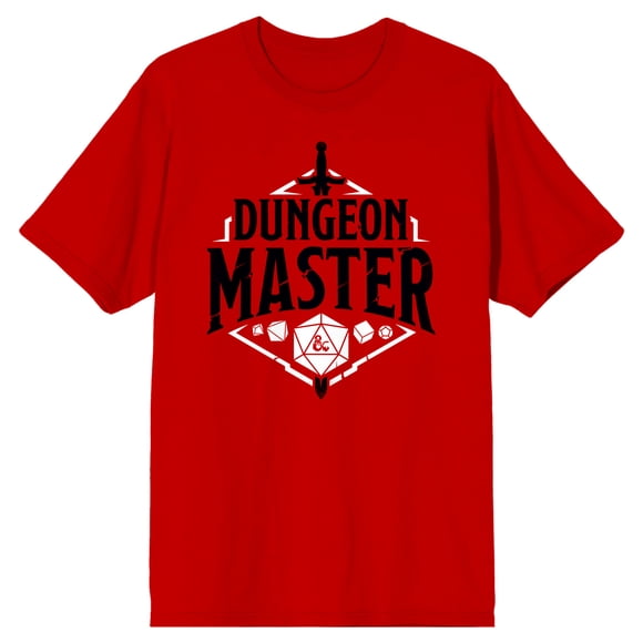 Dungeons & Dragons Dungeon Maître Col Rond Manches Courtes Rouge T-Shirt pour Homme-Moyen