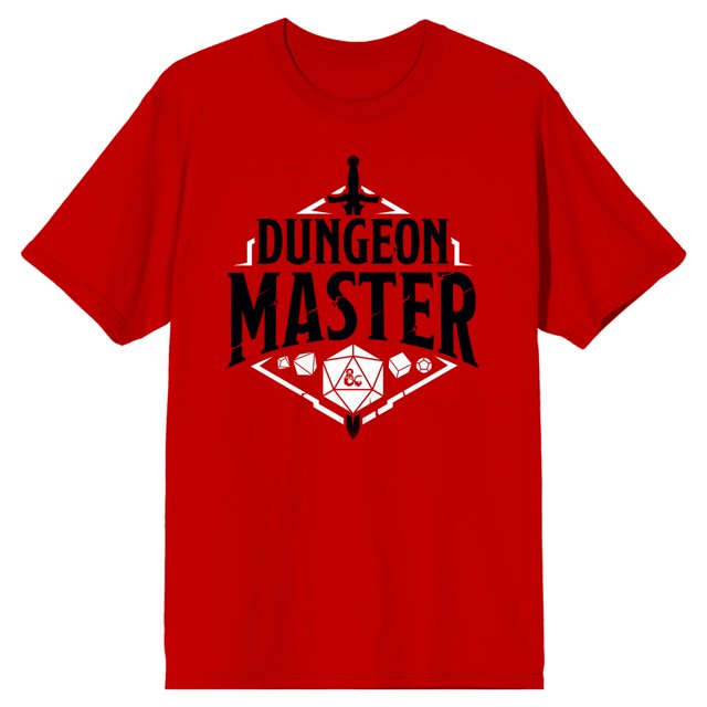 Dungeons & Dragons Dungeon Maître Col Rond Manches Courtes Rouge T-Shirt pour Homme-Moyen
