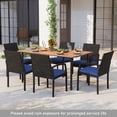 thumbnail image 2 of Costway 7PCS Patio Rattan Dining Chair Table Set W/ Cushion Umbrella Hole Navy, 2 of 10