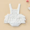 thumbnail image 3 of MesaSe Baby Summer Ruffle Romper  Sleeveless Elastic Waist Rainbow Embroidery Strap Bodysuit, 3 of 6