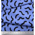 thumbnail image 3 of Soimoi Blue Poly Georgette Fabric Brush Stroke Abstract Print Fabric by the Yard 52 Inch Wide, 3 of 3