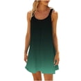 thumbnail image 2 of Robes d'Été pour Femmes 2024 Décontractées Grande Taille, Mini-Robe d'Été Aguichant à Imprimé Floral Tendance Froncée Fluide Teinture sur Nœuds Dégradé Robe Évasée de Plage à Bretelles Spaghetti Sans Manches Robe Soleil, 2 of 6