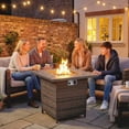 thumbnail image 2 of Outsunny Propane Fire Pit Table, 28 Inch 40,000 BTU Rattan Fire Table, 2 of 10