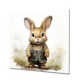 thumbnail image 2 of Designart "Portrait of Delightful Plump Nursery Rabbit II" Animal Nursery Metal Wall Art, Brown Metal Wall Decor, Nursery Metal Art Decor For Bedroom - 36x36 Inch, 2 of 6