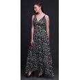 thumbnail image 2 of Bimba Robe Longue à Imprimé Floral pour Femmes, Bretelles Spaghetti, Col en V, Maxi, Tenue de Plage - Moyen, 2 of 5