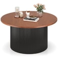 thumbnail image 1 of Costway Table Basse Ronde 32 Pouces Table à Thé avec Cadre en Bois Massif Table d'Appoint pour la Maison Table Cocktail, 1 of 10
