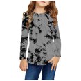 thumbnail image 1 of RXIRUCGD Chemises à Manches Longues pour Filles, Col Rond Mignon, Blouses Décontractées Élégantes (Gris, Taille : 13 Ans), 1 of 6