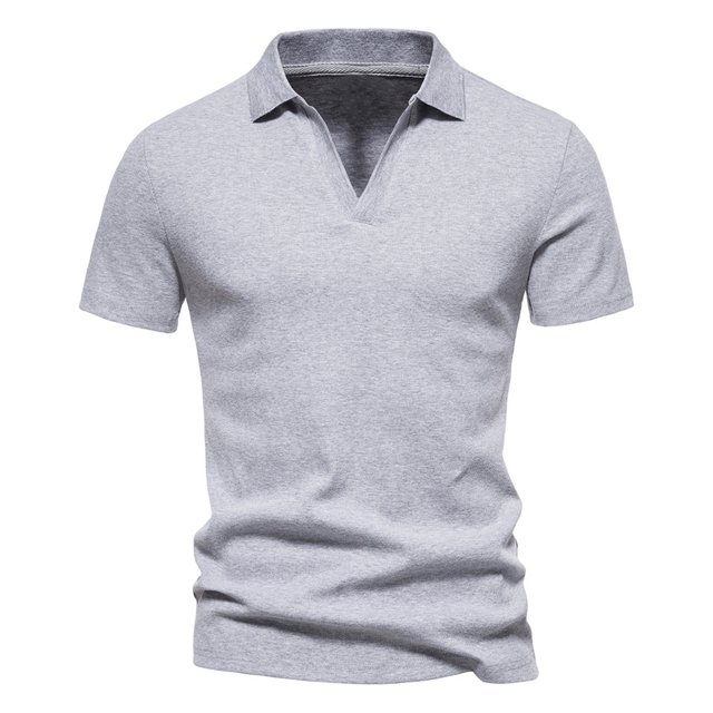 Birdeem Mode Hommes Décontracté Ajusté Col Rabattu Couleur Unie Manches Courtes T-Shirt Hauts Blouse