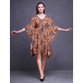 thumbnail image 3 of Bimba Feuilles Kaftan pour Femmes Tenue d'Intérieur de Vacances Robe Midi Couvre-Maillot de Plage-4x-5x, 3 of 5