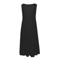 thumbnail image 4 of TIMIFIS Robe Midi d'Été Décontractée Unie Sans Manches pour Femme Grande Taille, Blouse Fluide de Plage et de Fête, 4 of 6