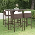 thumbnail image 1 of vidaXL Ensemble de Bar de Jardin 5 Pcs avec Coussins en Rotin Poly Brun, 1 of 5