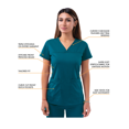 thumbnail image 3 of Adar Pro Blouses Médicales pour Femmes - Haut à Col en V, 3 of 7