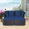 thumbnail image 3 of Topbuy Outdoor Daybed with Retractable Canopy, Navy, 3 of 9