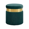 thumbnail image 1 of Meridian Furniture Yasmine Contemporary Velvet Ottoman/Stool in Green, 1 of 8