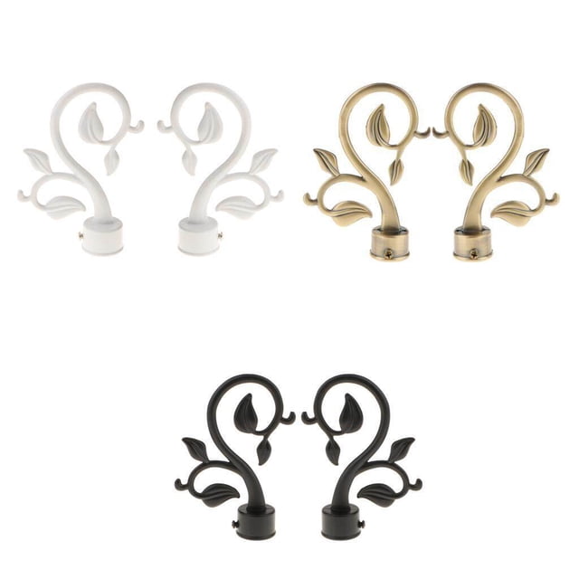 Langgg 2 Pcs Embouts de Tringle à Rideaux Tête de Tringle pour Tringle de Fenêtre Embouts de Tringle Tête de Tringle pour Tige de Ø 28 mm Feuille#Blanc