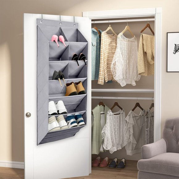 MesaSe Hanging Shoe Organizer with 9 Pocket Hooks Wear 600D Oxford Shoe Storage Door Hanger Deep Pockets Over the Door Shoe Rack for Home Men Women Shoes Sneakers 17 x 6.7 x 47 in