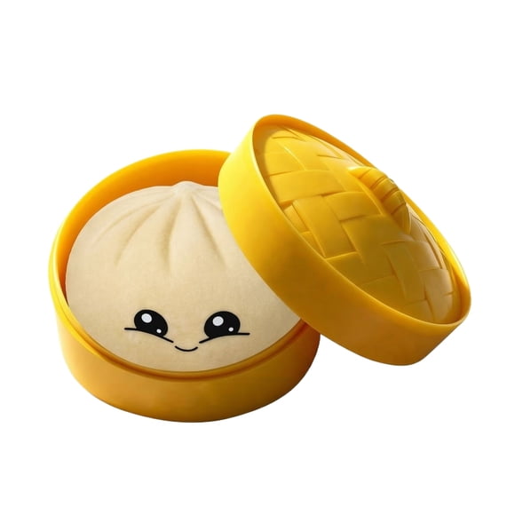 Soft Giant Dumpling Squishy Toys Stress Ball, Mystery Dumpling Squishy Toys Sensory Fidget Toy, Squeeze Anxiety Relief Toy with Steamer Box, Home Office Rainbow Goodie Bag Fillers Gift