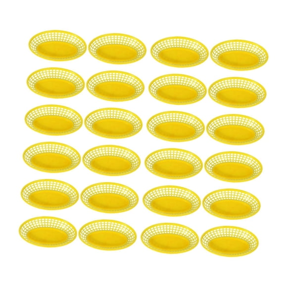 veasfak 24 Pcs Paniers Alimentaires Ovales Paniers de Charcuterie Classiques pour Bricolages de Bureau Maïs Chiens Jaune