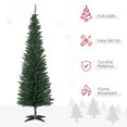 thumbnail image 4 of HOMCOM 6' Artificial Christmas Tree Xmas Slim Tree Holiday Décor, Green, 4 of 10