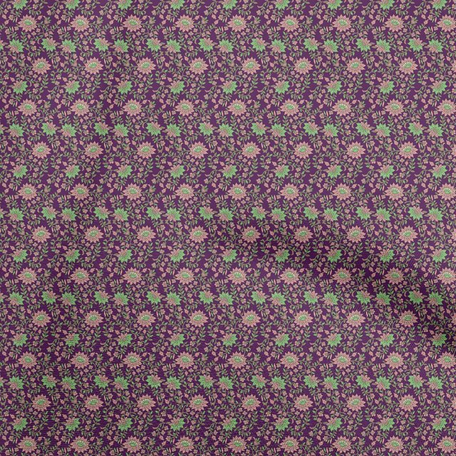 oneOone Polyester Spandex Purple Fabric Floral Craft Projects Decor Fabric Printed By The Yard 56 Inch Wide