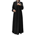 thumbnail image 1 of Robe Abaya pour Femmes à Manches Longues, Robe Islamique avec Poches, Maxi, Tenue de Prière, Élégante, Robe Longue pour les Fêtes, 1 of 4