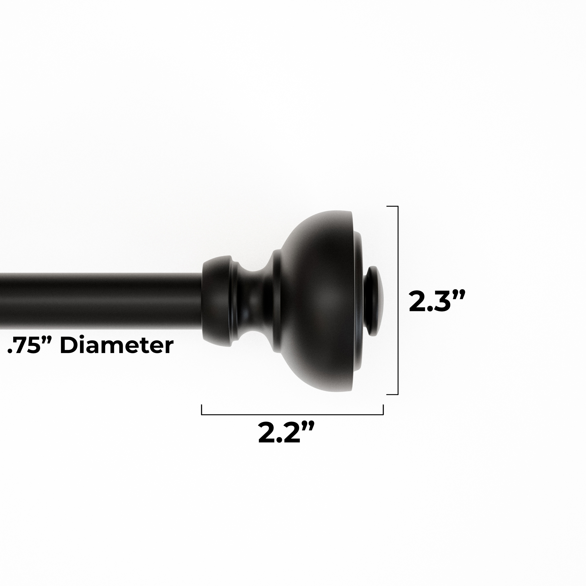 Tringle à rideaux réglable Mainstays noire Cameron urn de 1,9 cm, (76 cm à 213 cm)