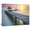 thumbnail image 1 of Design Art Wooden Sea Bridge And Sunset Seashore Photo Canvas Print, 1 of 2