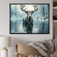 thumbnail image 1 of Designart moose Oversized framed wall art decor, Mooseframed wall art, Arctic Reflection of Blue Moose , Blue Modern black framed wall art, 40x30 inches black frame, 1 of 5