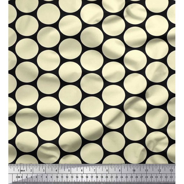 Soimoi Georgette Viscose Fabric Dots Dots Printed Craft Fabric by The Yard 42 Inch Wide