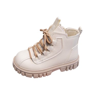 Gubotare Ankle Boots for Girls Girls Boots,Girl Zipper Lace Up Outdoor Water Resistant Comfort Work Boots Kids Fashion Booties for Little Kid Size 11.5 (White,Little Kids 11.5)