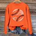 thumbnail image 1 of IMENGL Spring baseball print crew neck hooded sweatshirt long, Orange 2XL, Size M-2XL, 1 of 4
