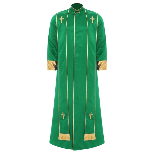 iiniim Mens Friar Medieval Renaissance Priest Long Robe Church Worship Halloween Party Cosplay Costume Green S
