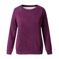 thumbnail image 4 of EQWLJWE Chandails en Molleton pour Femmes Grande Taille Liquidation Pull à Manches Longues d'Automne Décontracté Mignon Col Rond Chandail en Molleton Ample Pull Tops Chemises 2023 Femmes Chandails en Molleton Sans Capuche, 4 of 4