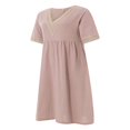 thumbnail image 2 of Contrast Color Loose A-Line Party Dress for Women with Short Sleeves, 2 of 9