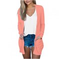 thumbnail image 1 of Pompotops Chemisier Décontracté à Manches Longues pour Femmes avec Poche Cardigan en Liquidation, 1 of 5