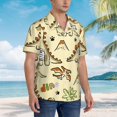 thumbnail image 3 of KLL Cartoon Dinosaurs Pattern Men's Hawaiian Shirt Short Sleeve Button Down Beach Shirts,Small, 3 of 7