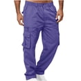 thumbnail image 2 of Pantalon Jean Classique pour Homme à Taille Élastique pour Travail Décontracté, Plein Air, Randonnée, Tenue Quotidienne, Coupe Confortable / IhhxPro, Violet 3TG, 2 of 7