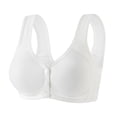 thumbnail image 1 of LOVZFMLL Plus Size Bras for Women Solid Color Comfort Soft Bra No Underwire Front Closure Full Coverage Everyday Bralettes White 5XL, 1 of 2