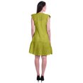 thumbnail image 4 of Moomaya Womens Ruffle Sleeve A,Line Schiffli Dress Solid Designer Party Dress, 4 of 6