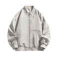 thumbnail image 2 of RXIRUCGD Men's Solid Color Zipper Pocket Thin Jacket Coat, White, Size: M, 2 of 3