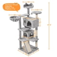 thumbnail image 3 of Yaheetech 57.5''H Cat Tree Tower w/ 2 Condos & Round Platforms & Ladder for Small Cats, Light Gray, 3 of 7